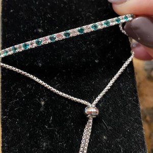 Sterling silver with fashion emeralds